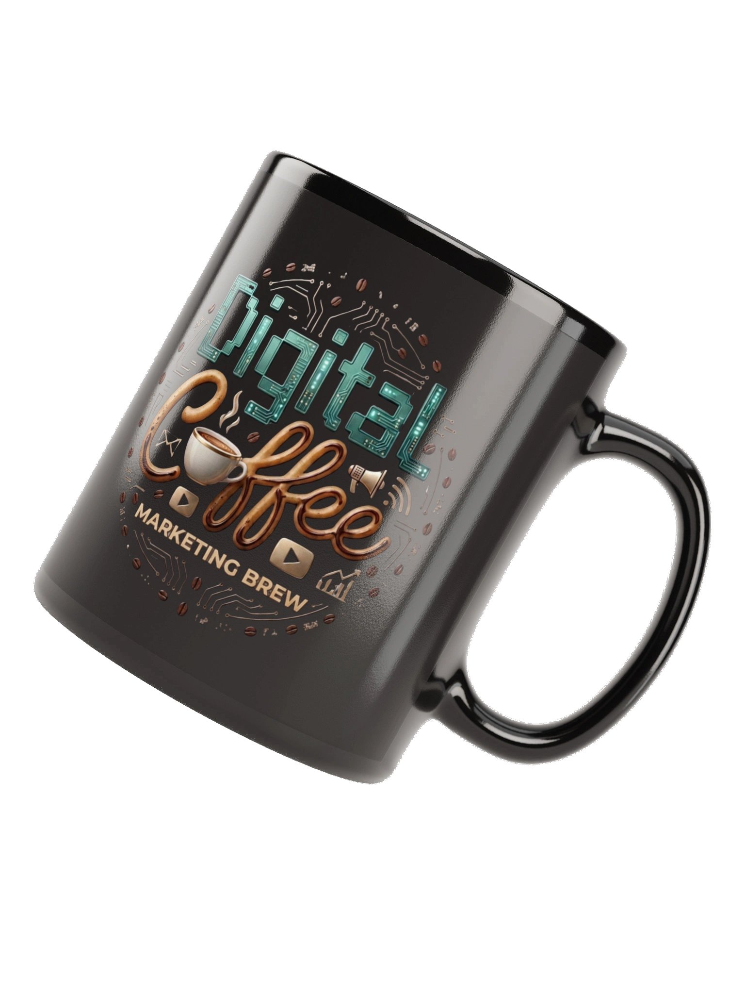 Digital Coffee: Marketing Brew Mug — Black Glossy product image (6)