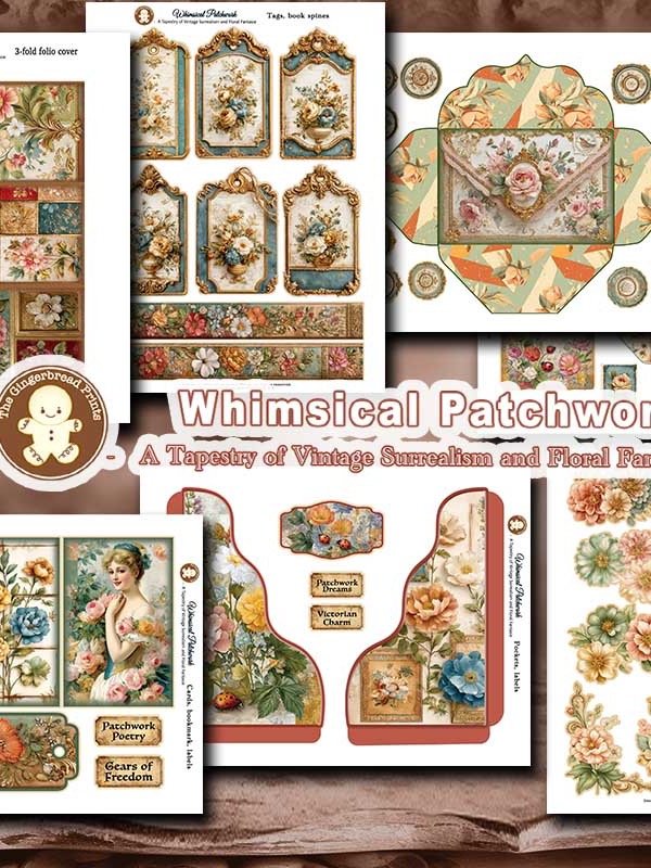 Whimsical Patchwork Journal kit digital Download product image (8)