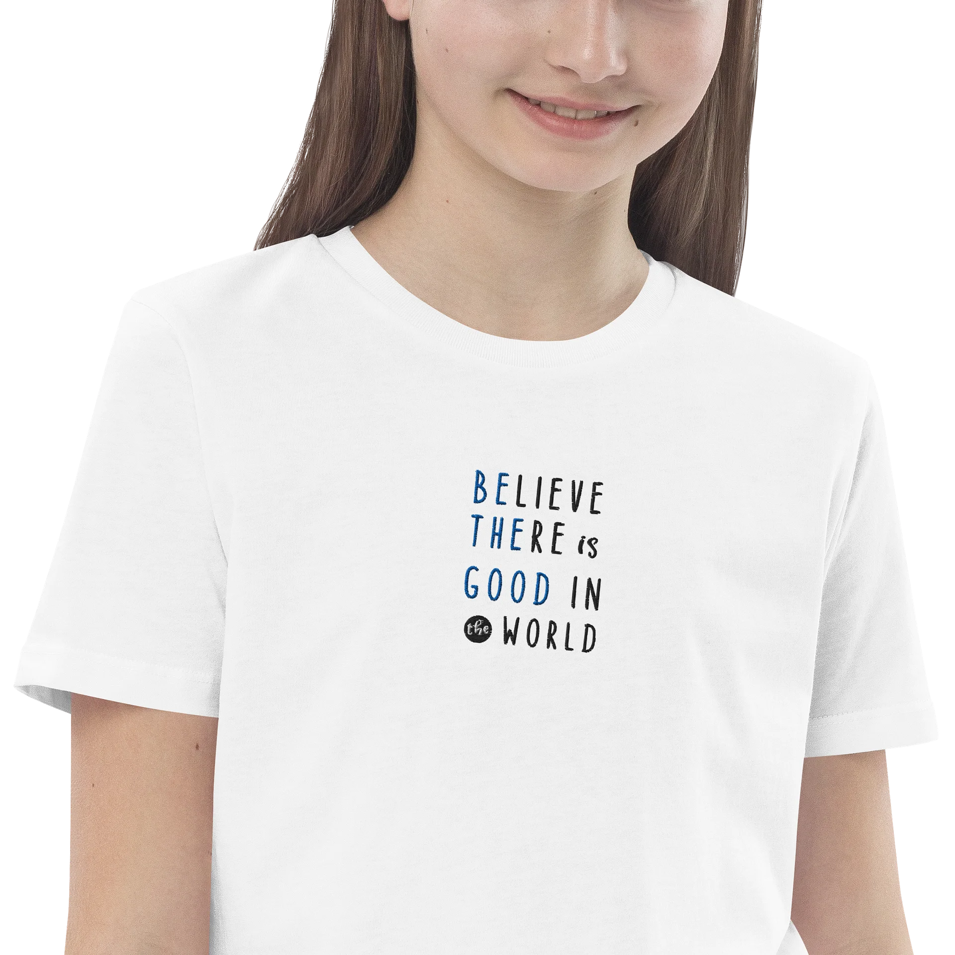 Believe There Is Good in the World Organic Youth T-Shirt | Inspirational Kids Graphic Tee product image (8)