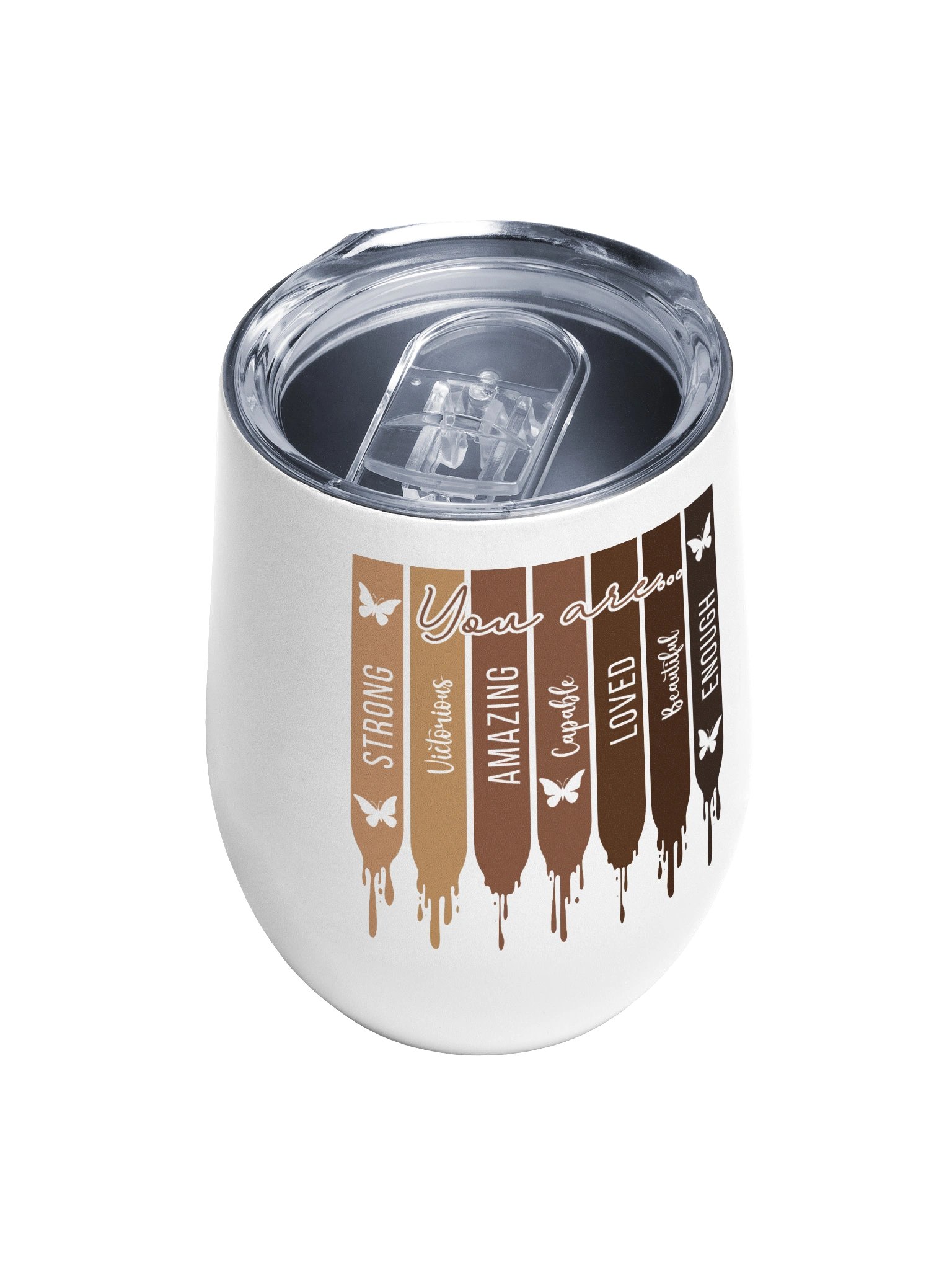 Melanin Stripes Inspirational Wine Tumbler for African American Black Women product image (4)