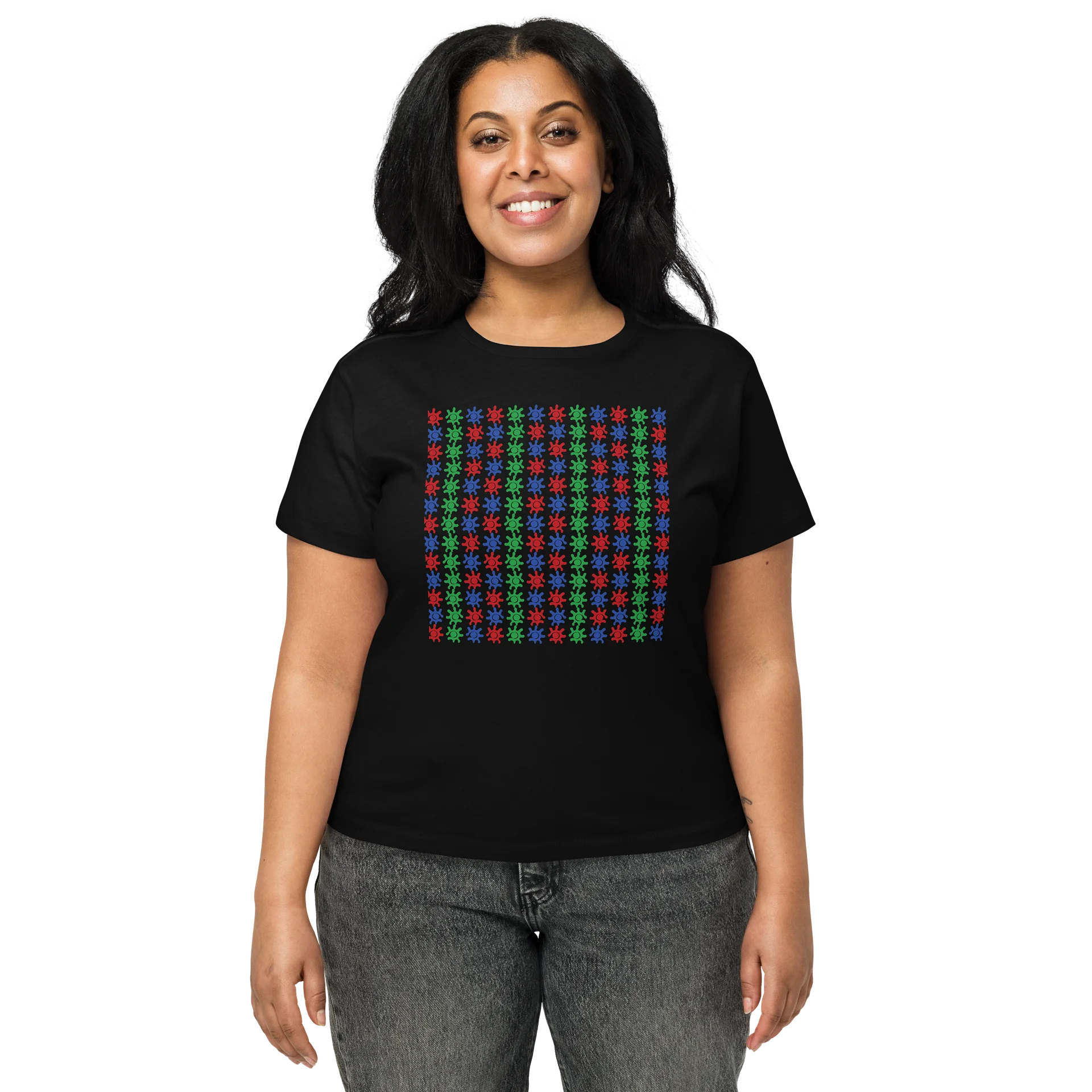 Odd Abstract Pattern Women's High-Waisted Tee product image (2)
