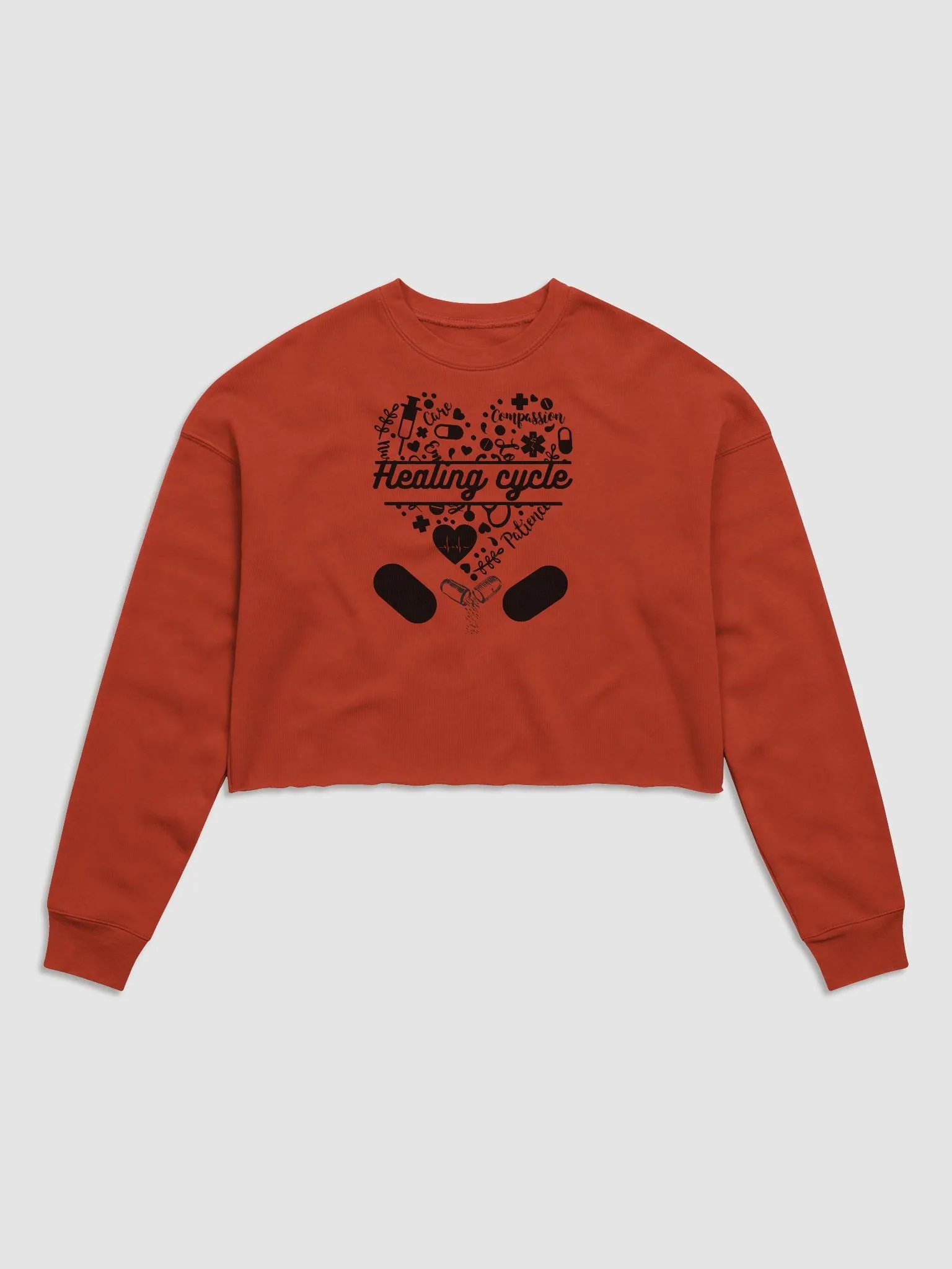 Medical elements heart shape crop sweatshirt product image (2)