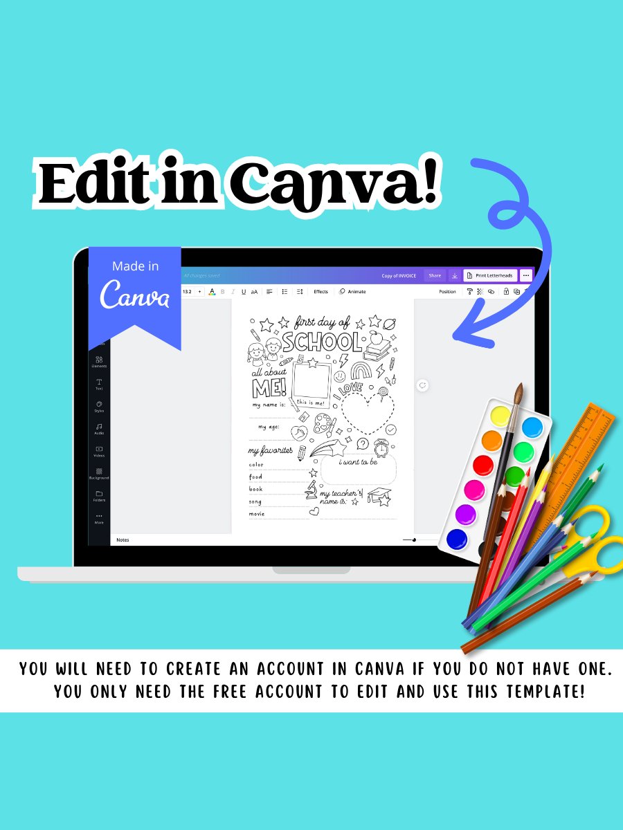 First Day Of School Activity Sheet PLR product image (5)