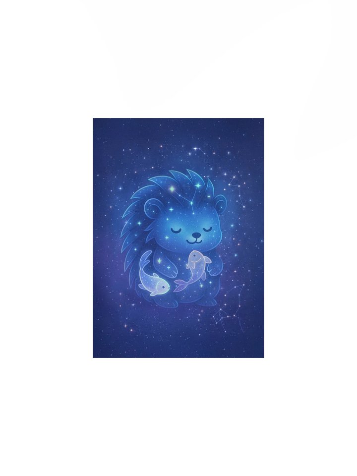 Zodiac hedgie Pisces matte poster product image (1)