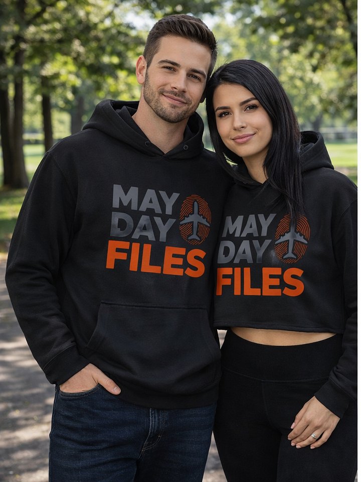 Premium-Unisex-Hoodie von Cotton Heritage mit Front und Back Orange Investigator Print product image (1)