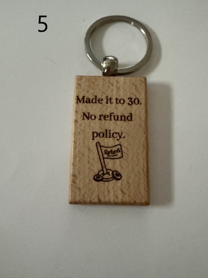 Milestone Birthday Wooden Engraved Keychains | Age 21–70 | Handmade Gift for Him or Her (2) product image (5)