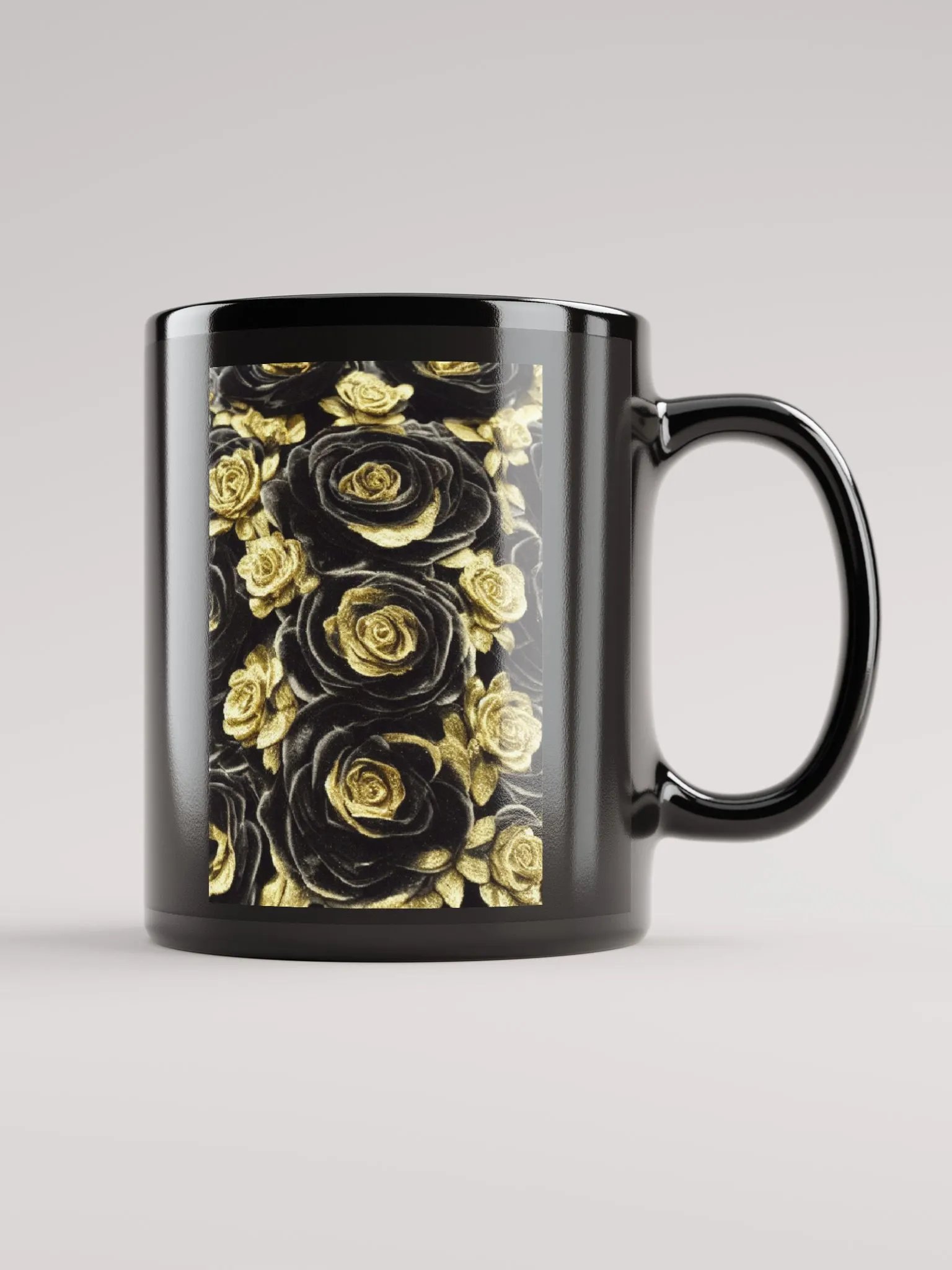 Gold & Black Roses Mug product image (1)