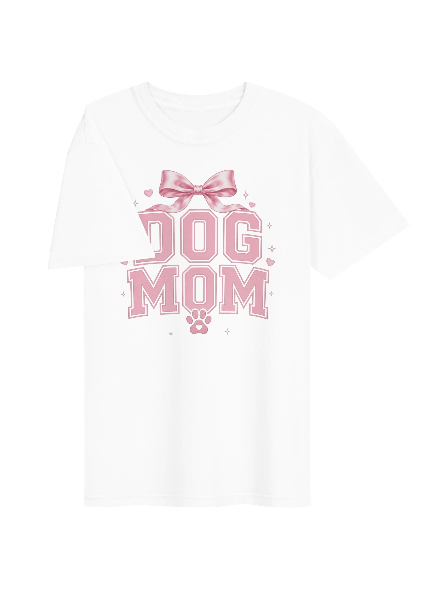 Coquette Dog Mom Bow Tee | Pink Varsity Dog Mom Shirt product image (68)