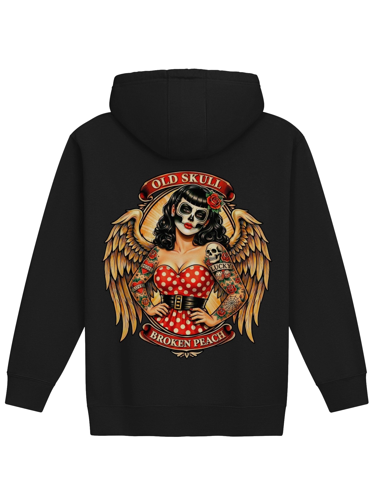 Broken Peach – Unisex Old Skull Hoodie II product image (2)