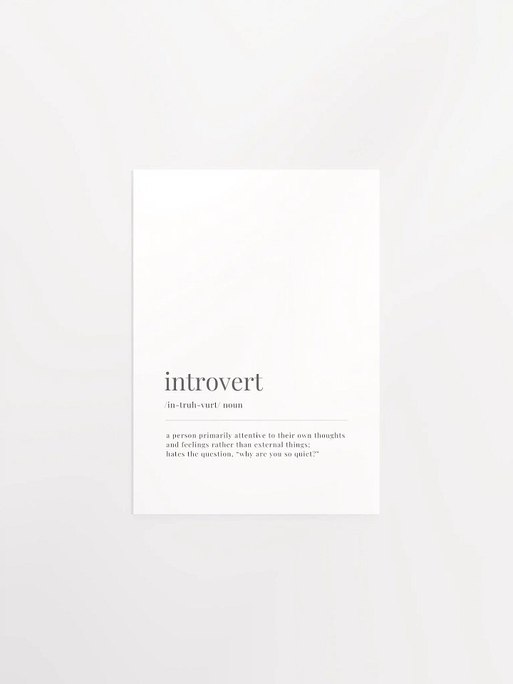 Introvert Definition Poster Print product image (1)