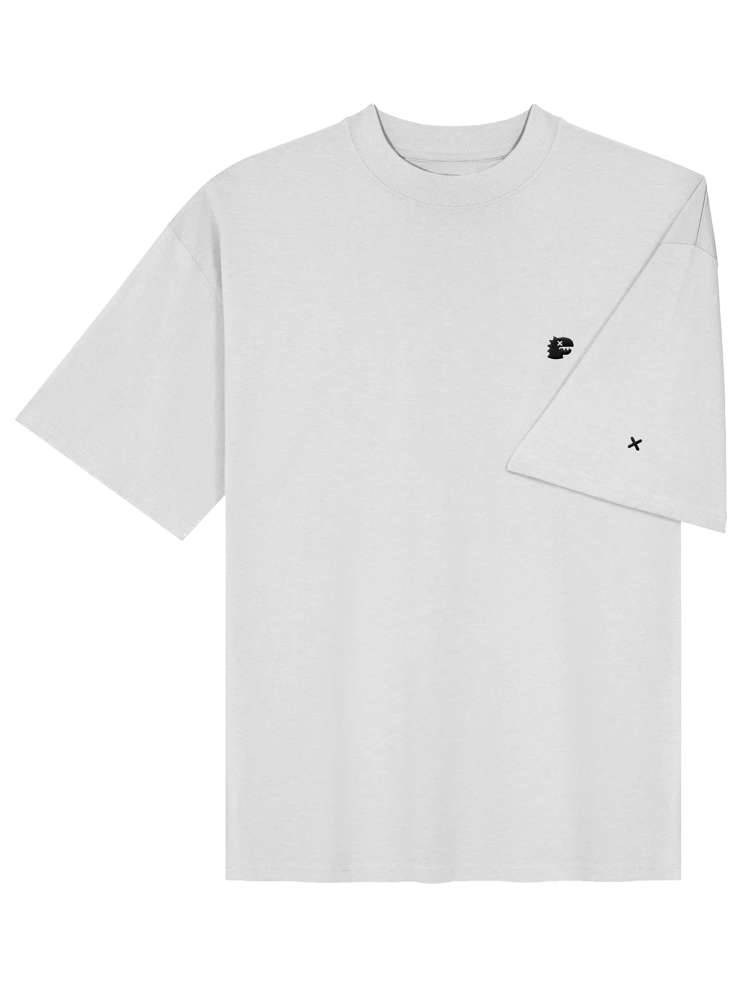 FMB ∣ JETLAG DINO Left Chest Embroidered Oversized Tee White product image (4)