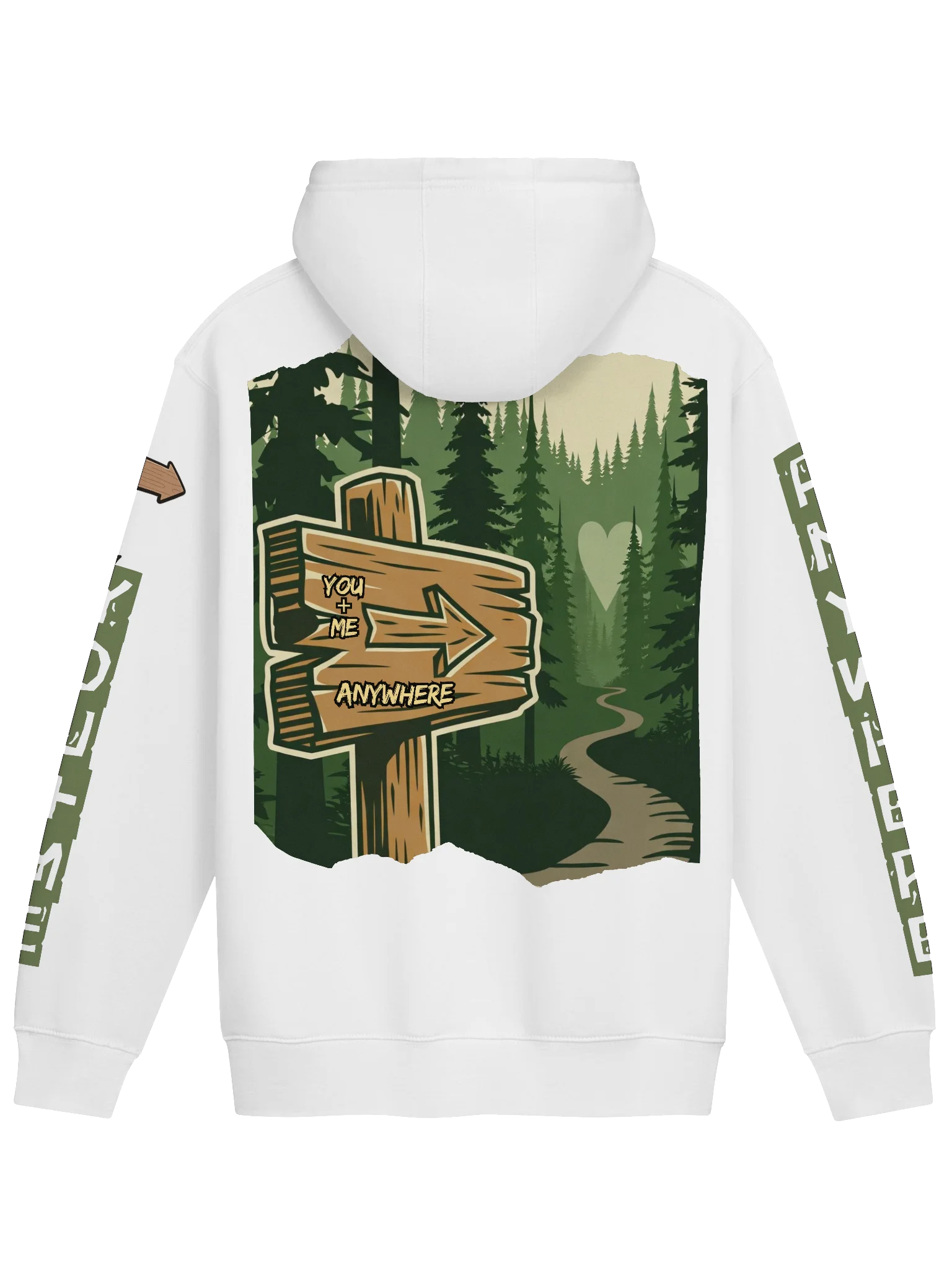 You + Me Anywhere – Northwoods Trail Sign Hoodie product image (6)