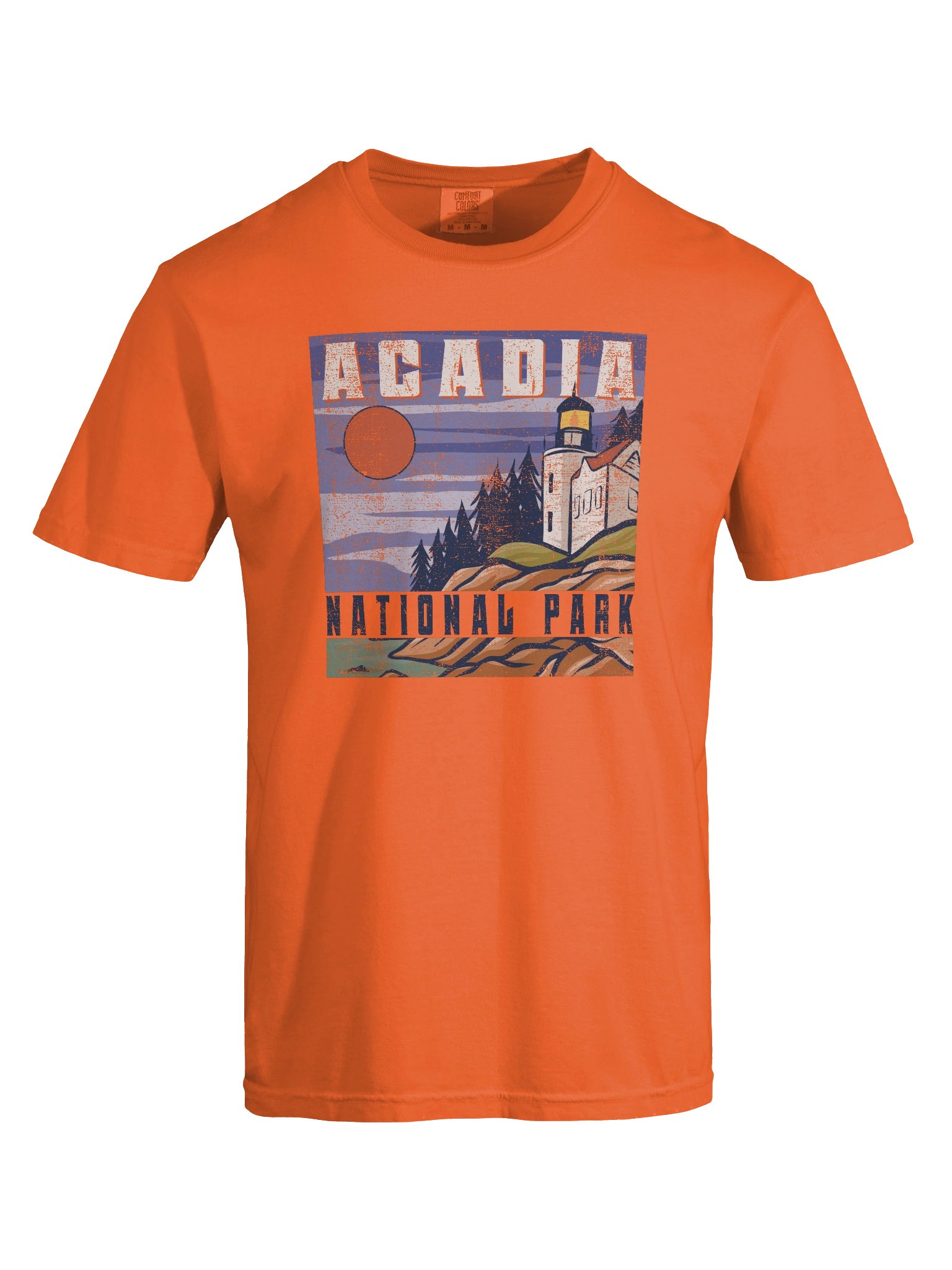 Acadia National Park Maine Shirt – Vintage Lighthouse Coastal Sunset Retro Travel Tee product image (8)