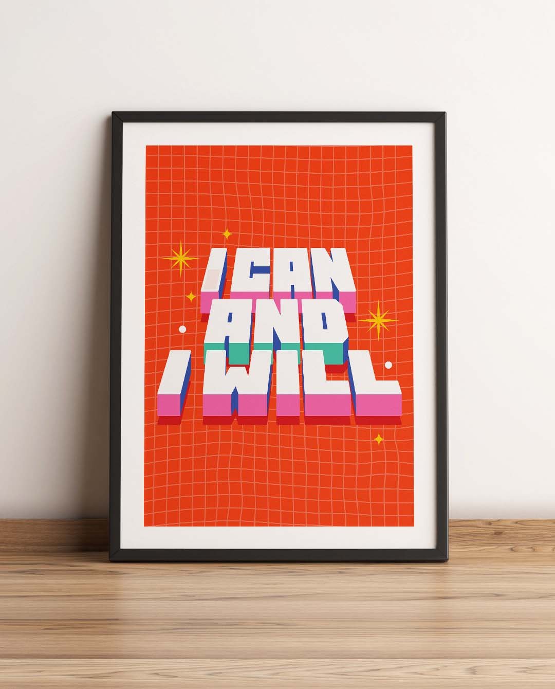 I Can and I Will Quote Affirmation Printable Wall Art Decor - Instant Download product image (1)