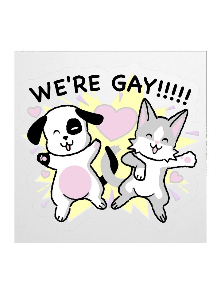 We're Gay!!!! animals sticker product image (2)