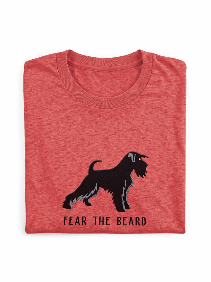 Fear the Beard T-Shirt(Embroidered) of a Miniature Schnauzer(Black) product image (1)
