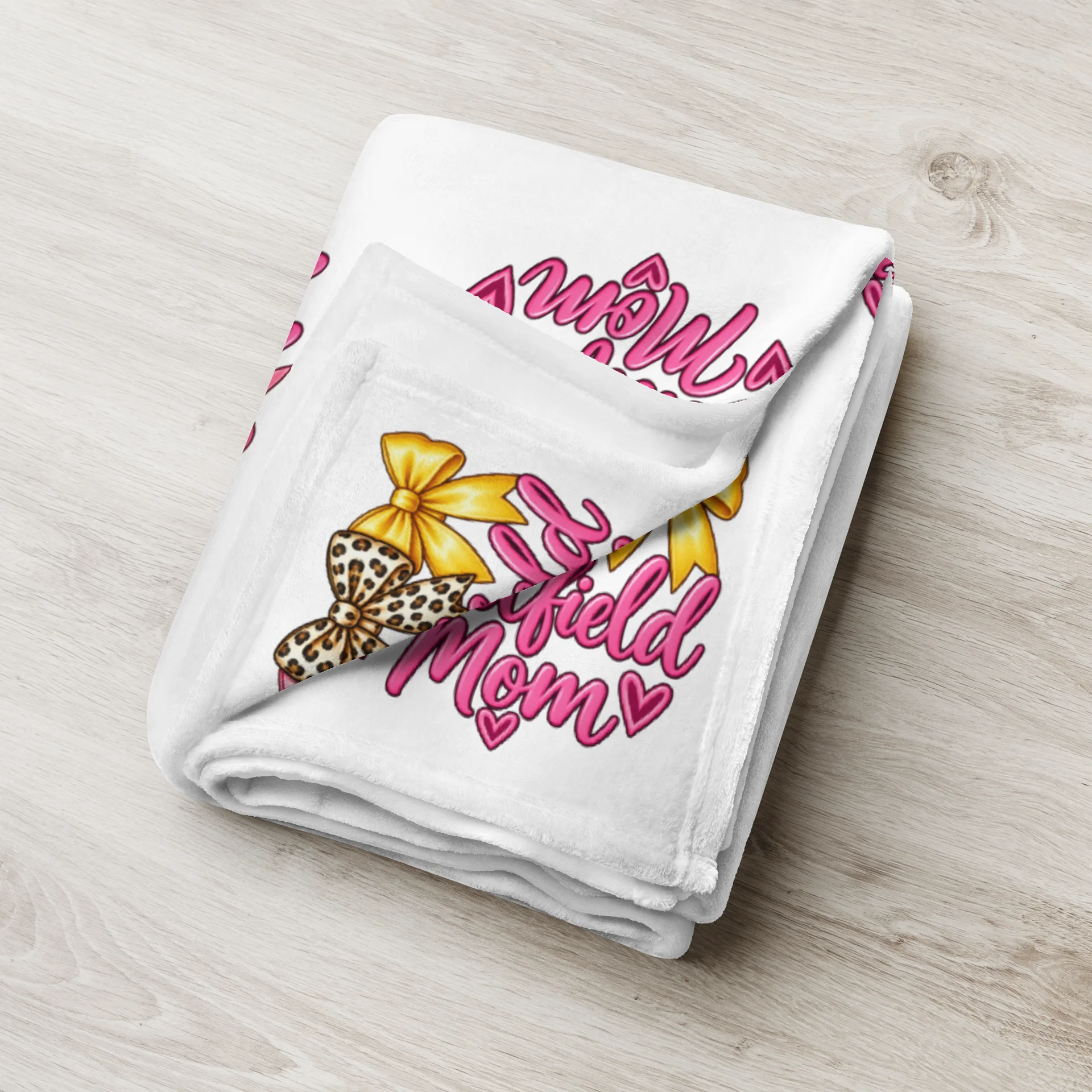 Ballfield Mom Three Bow Throw Blanket | Baseball & Softball Mom Bleacher Blanket product image (3)