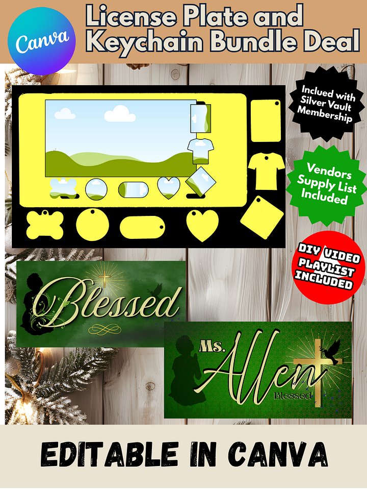 VIP Members - License Plate and Keychain Templates Bundle Deal - Car Tag Template product image (1)