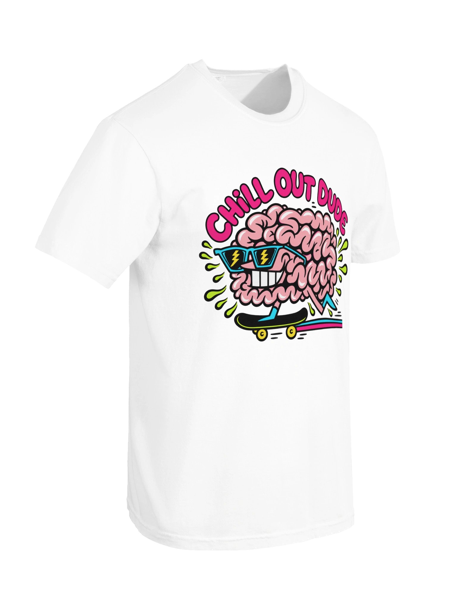 Chill Out Dude Pink Brain Skate Tee product image (10)
