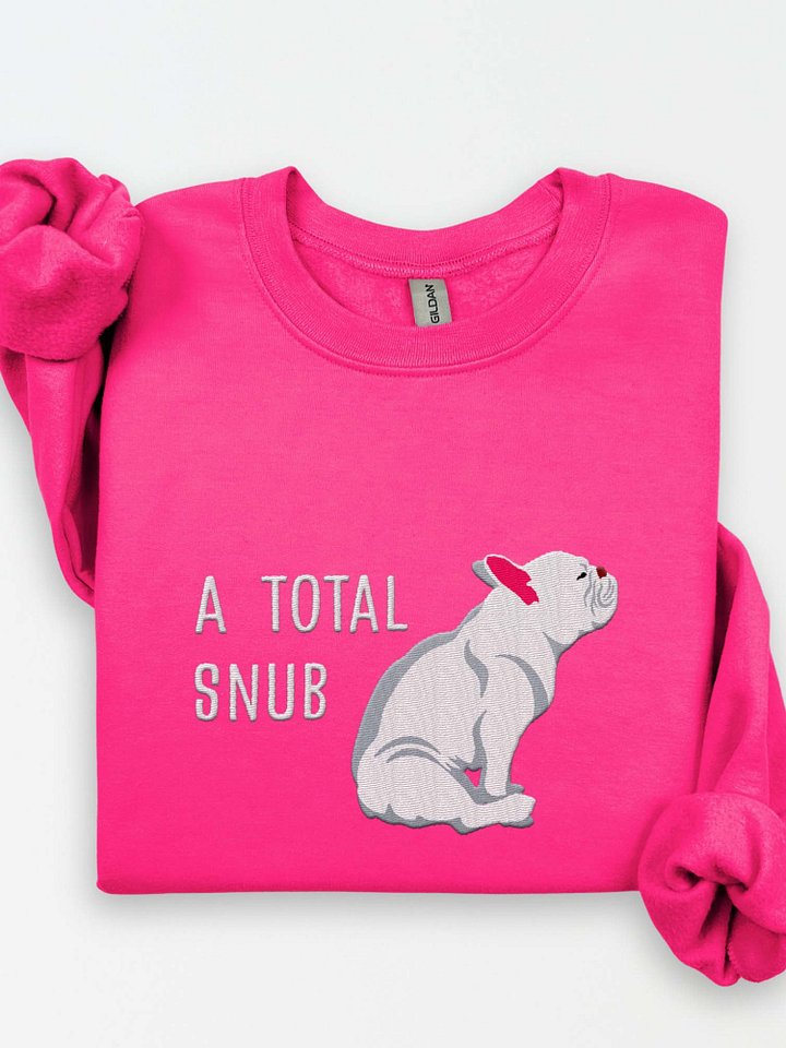 A Total Snub Sweatshirt (Embroidered) of a French Bulldog(White) product image (1)
