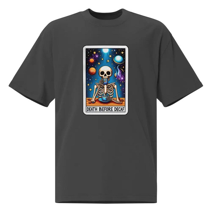 Cosmic Caffeine Skeleton Oversized Tee product image (1)