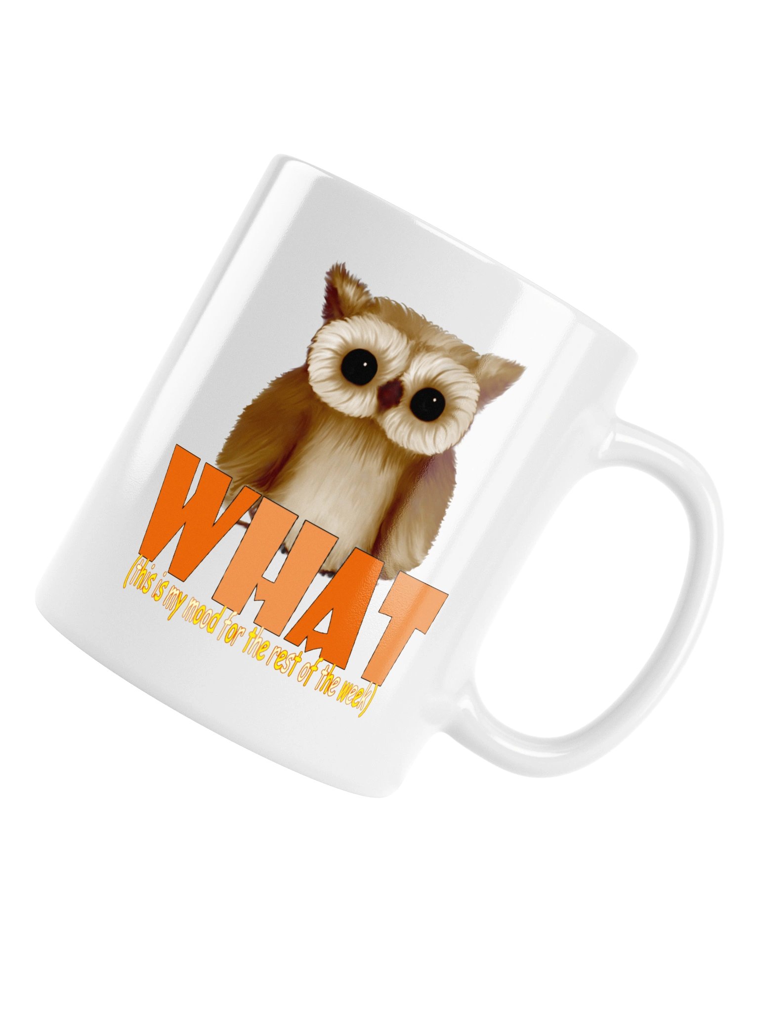 Owl "WHAT" White Glossy Mug product image (5)