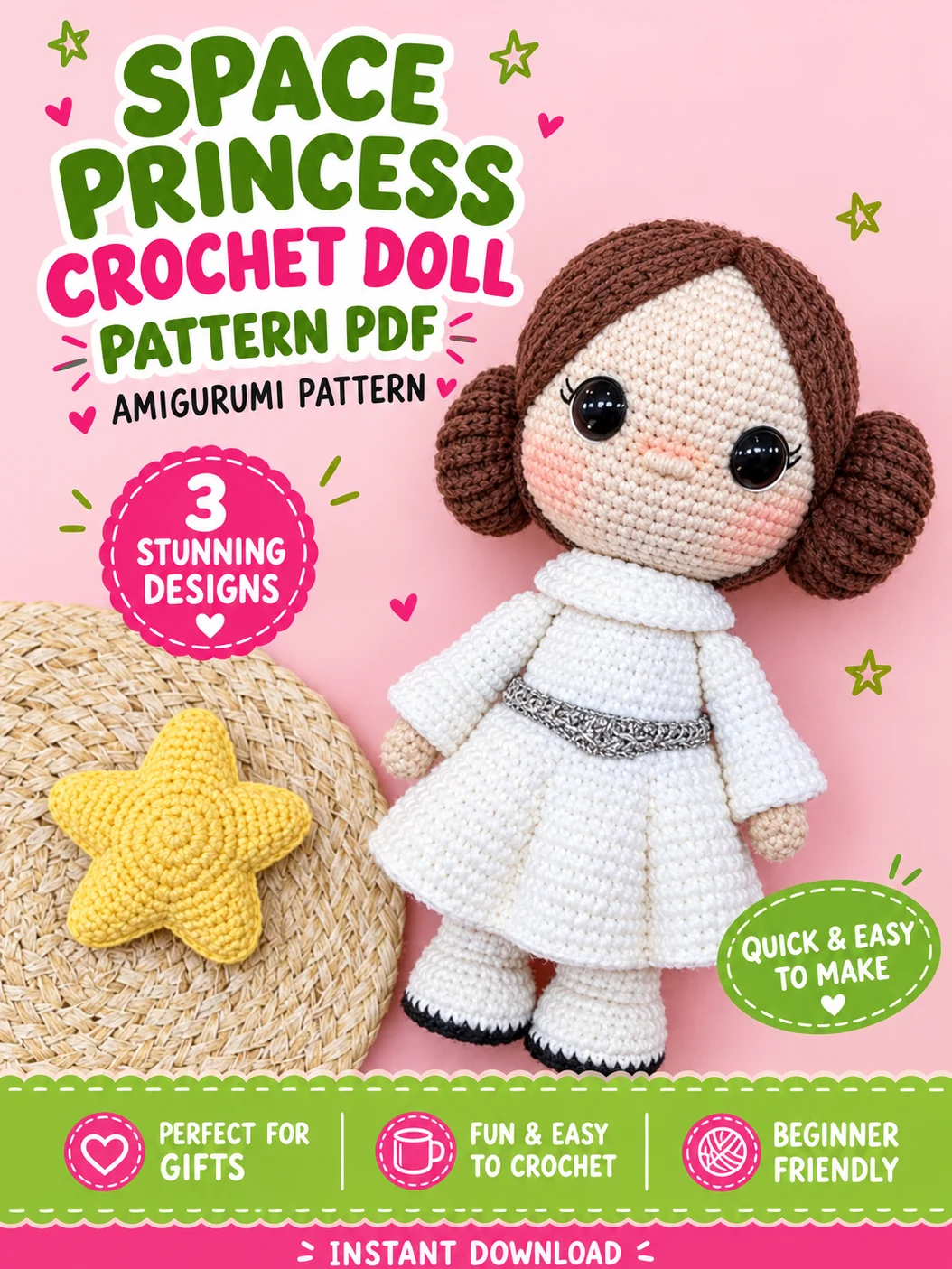 Space Princess Amigurumi Crochet Pattern PDF product image (1)