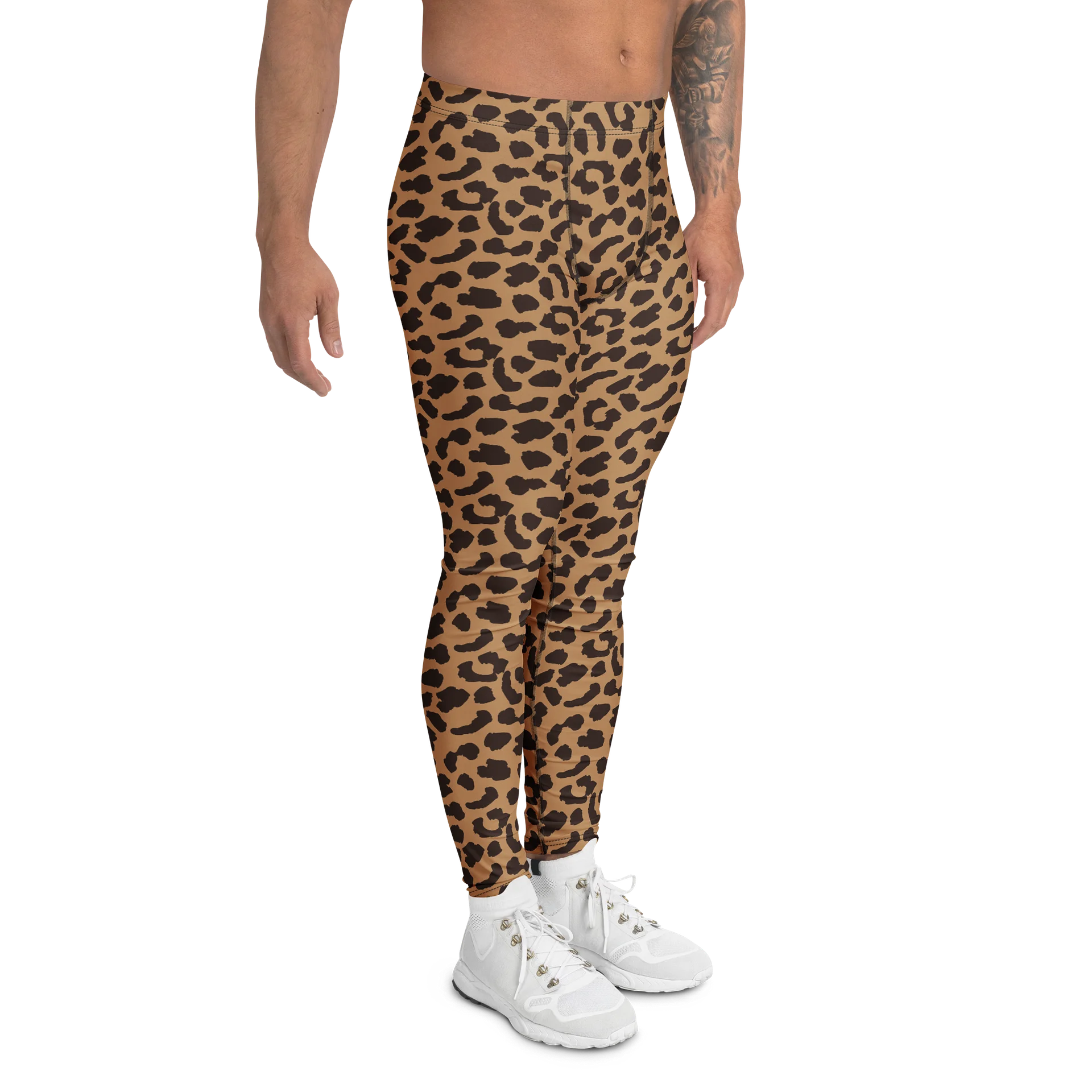 Bold Leopard Skin Pattern Mens Leggings Activewear product image (3)