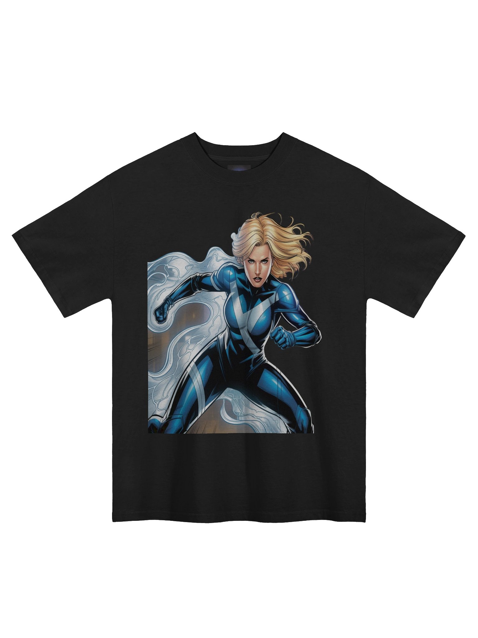 Invisible Woman Ethereal Surge Oversized Faded T-Shirt – Phantom Power Pulse product image (3)