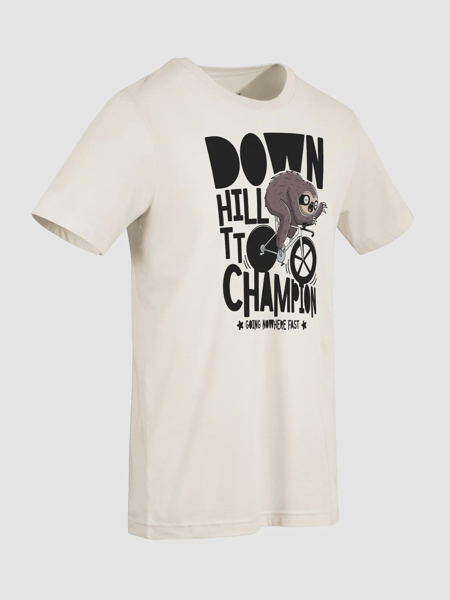 Funny Sloth Cycling T-Shirt – “Downhill TT Champion” Graphic Tee | Lazy Biker Humor Shirt for Cyclists & Animal Lovers product image (96)