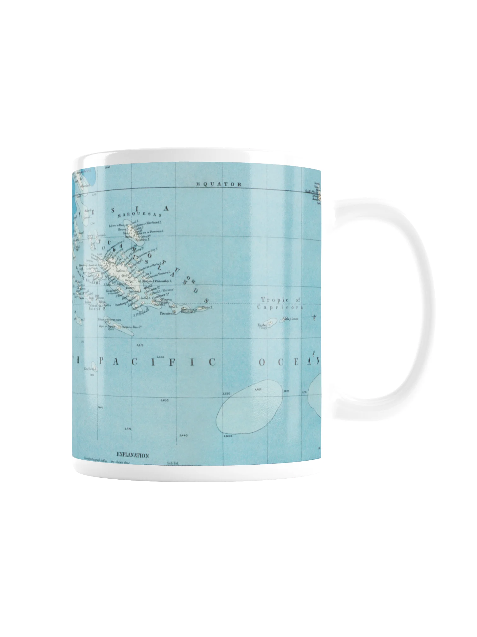 Vintage Pacific Ocean Map Mug product image (8)