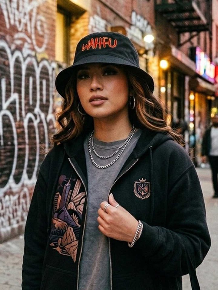 WAHFU Embroidered logo bucket hat - black product image (1)