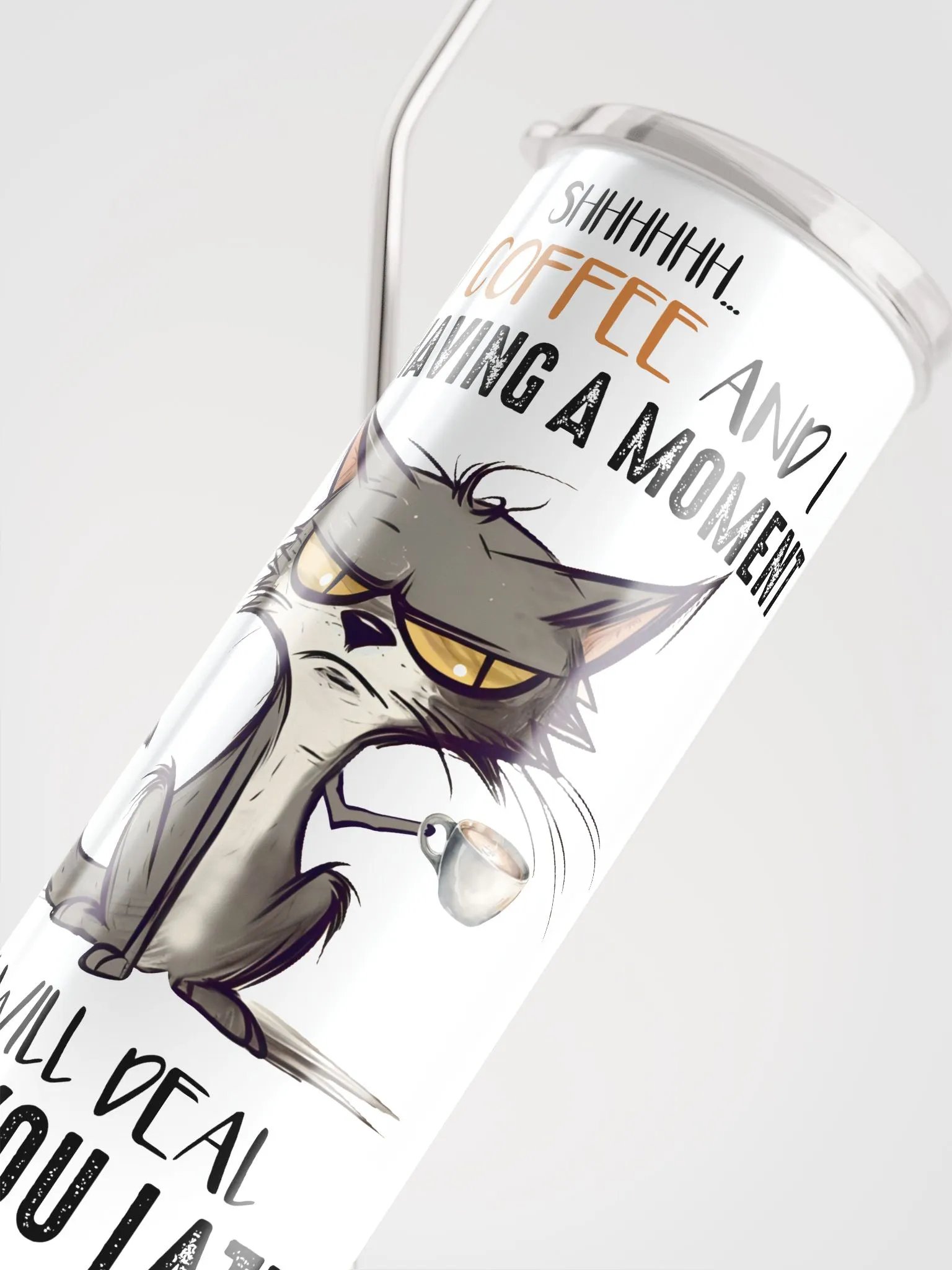 Coffee Moment Cat Tumbler: Enjoy Your Java in Peace! product image (6)