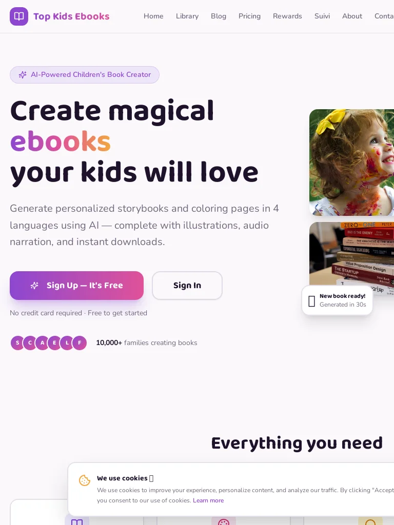 Online business TopMagicalEbooks.com: AI Kids Book – AI-Powered Children’s Story & Book Creation Platform product image (1)
