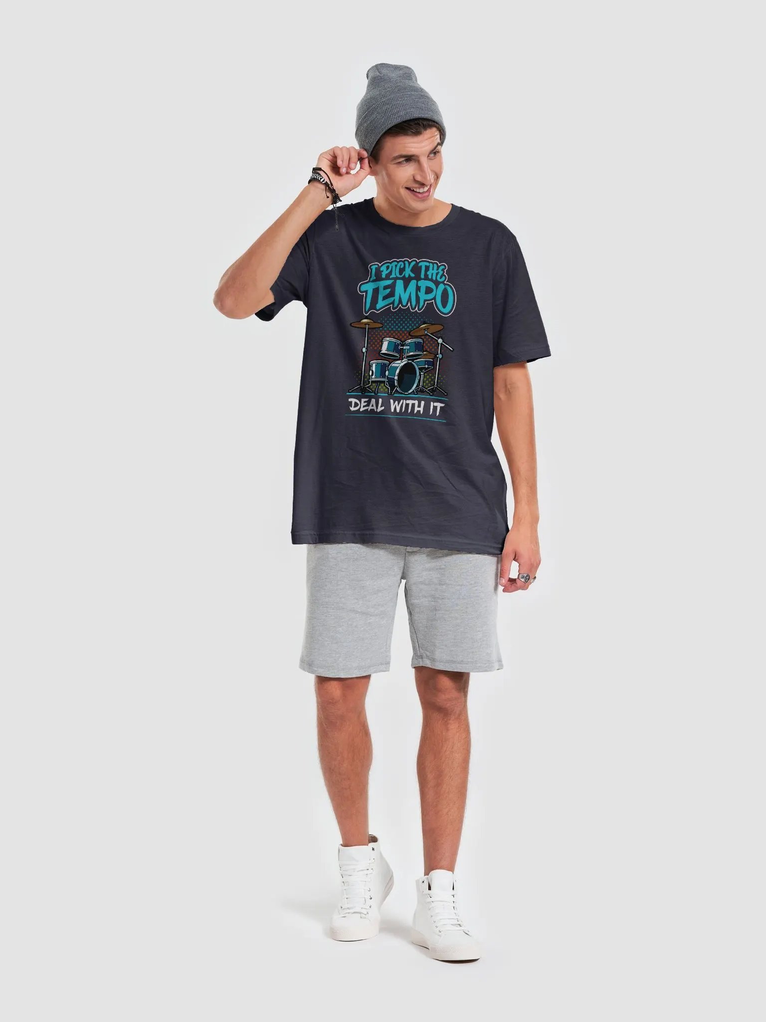 I Pick the Tempo, Deal With It – Musician Graphic T-Shirt for Drummers product image (2)
