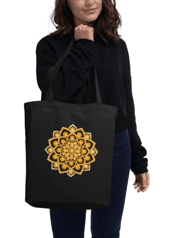 Orange Flower Mandala Organic Eco-Friendly Tote Bag product image (1)