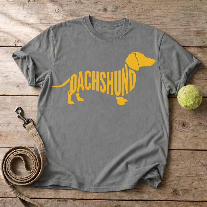 Dachshund Word Art Shirt - Minimalist Dog Silhouette Tee product image (1)
