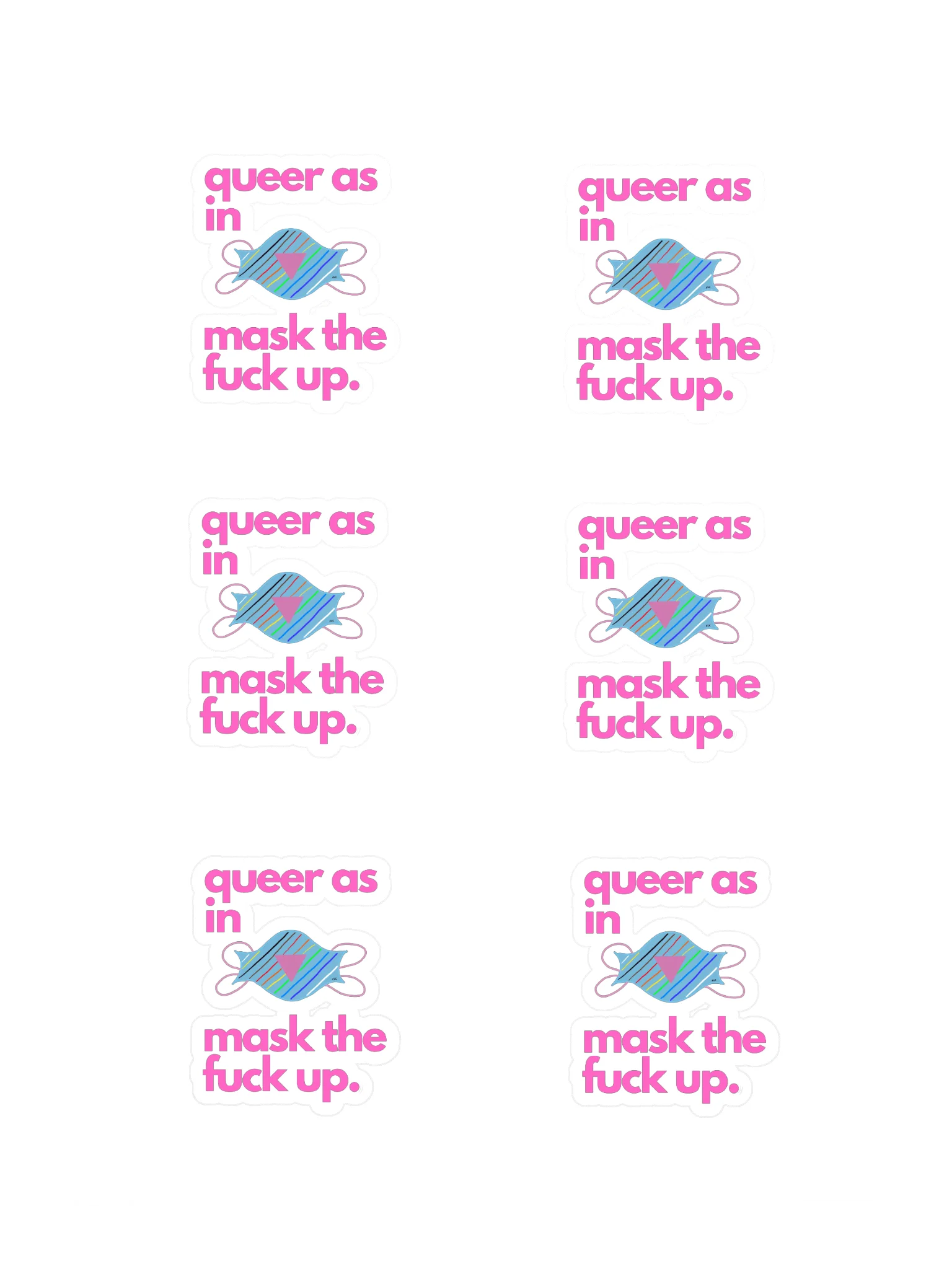 Queer As In Mask TF up sticker pack product image (3)
