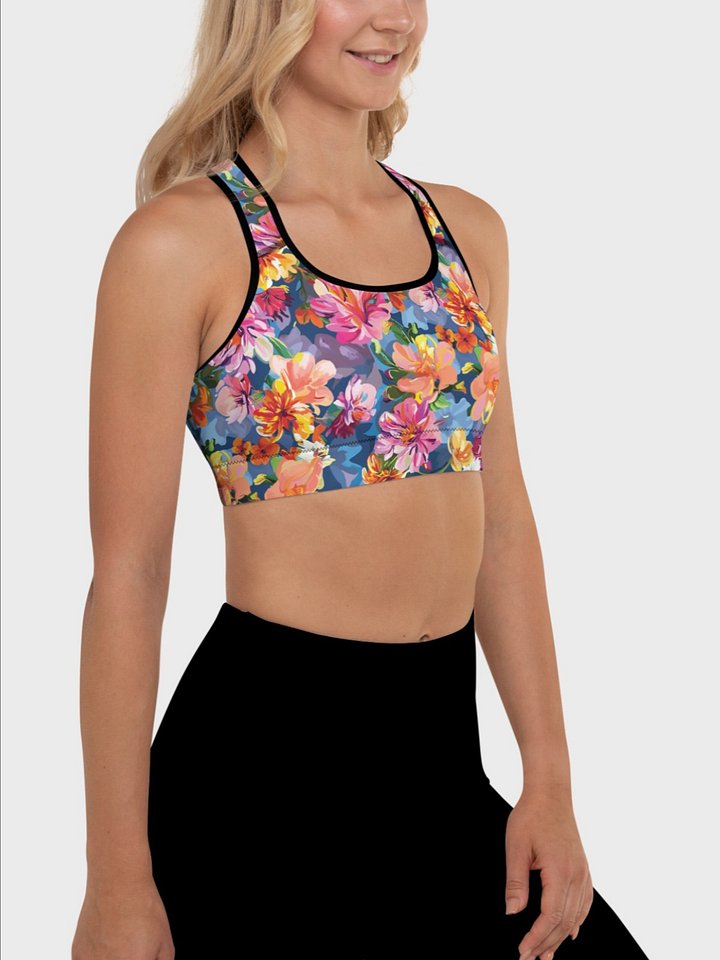 Sport Bra "Bold Abstract Florals" product image (1)