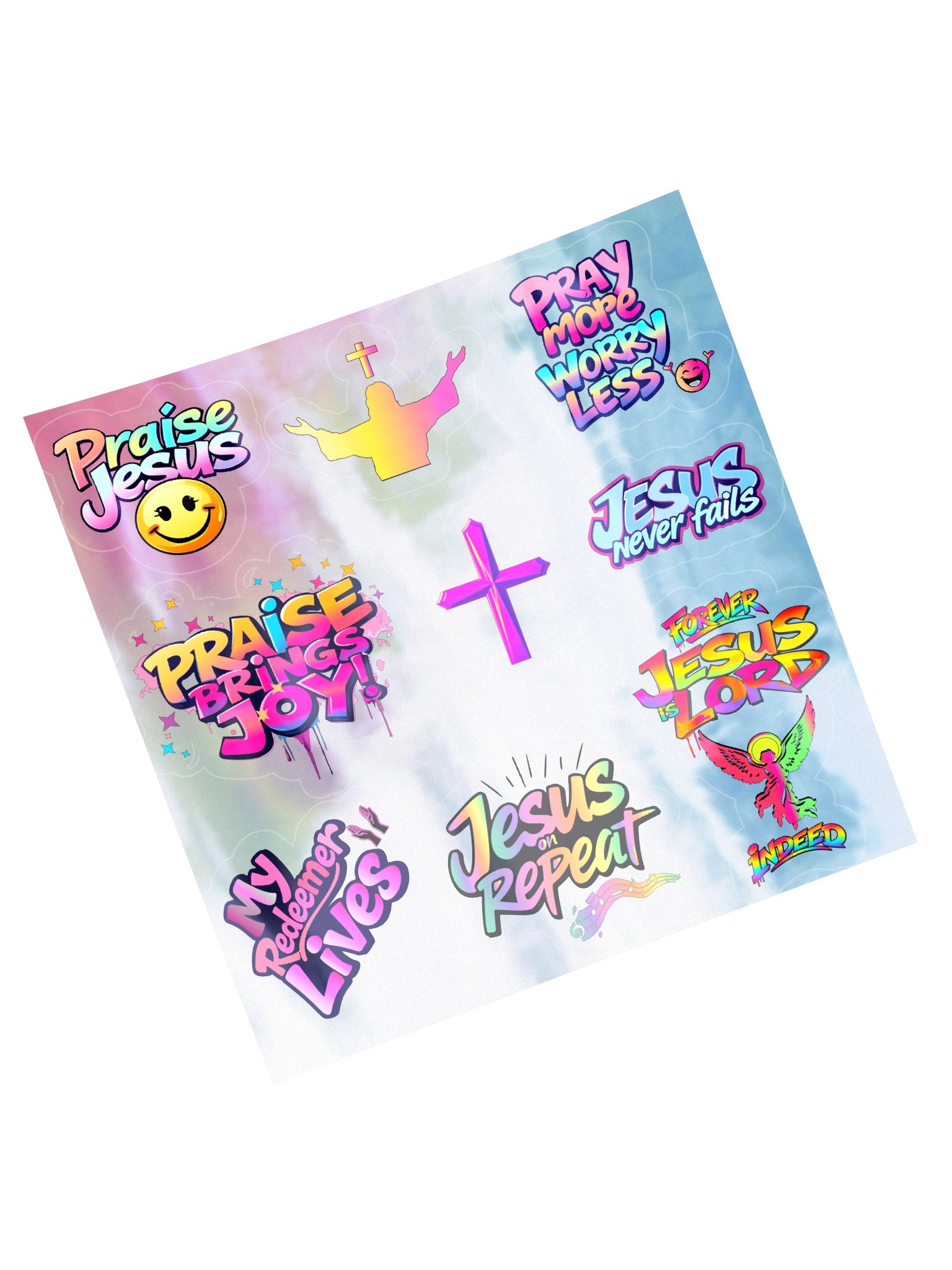 Praise Brings Joy Holographic Sticker Sheet product image (5)