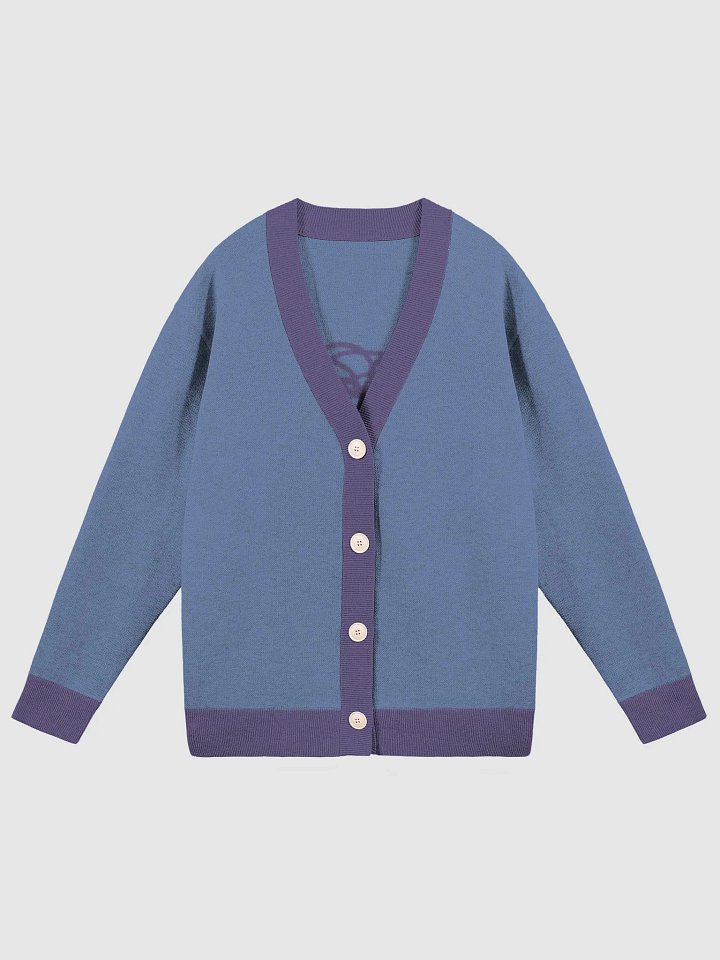 BUSY-BRAINED (lg. design, BLUE and purple) knitwear cardigan product image (1)
