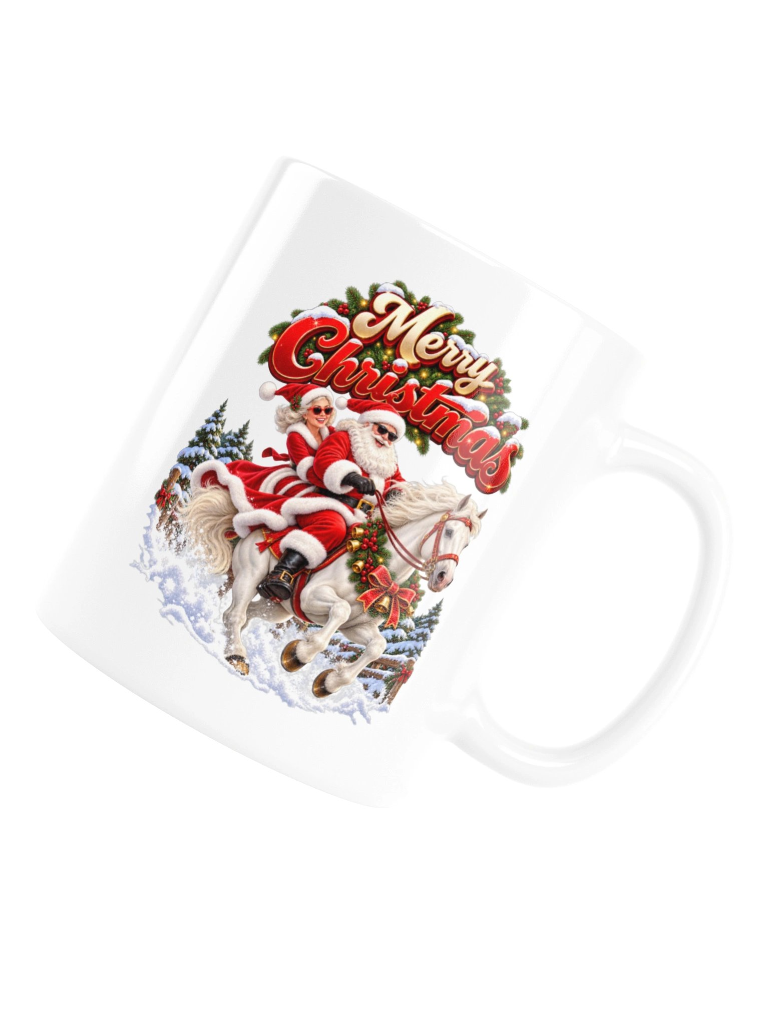 MERRY CHRISTMAS — SANTA & MRS. CLAUS HORSEBACK ADVENTURE - MUG product image (17)