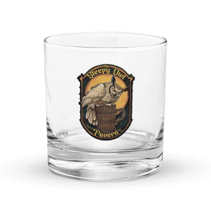 Sleepy Owl Tavern Rocks Glass product image (1)