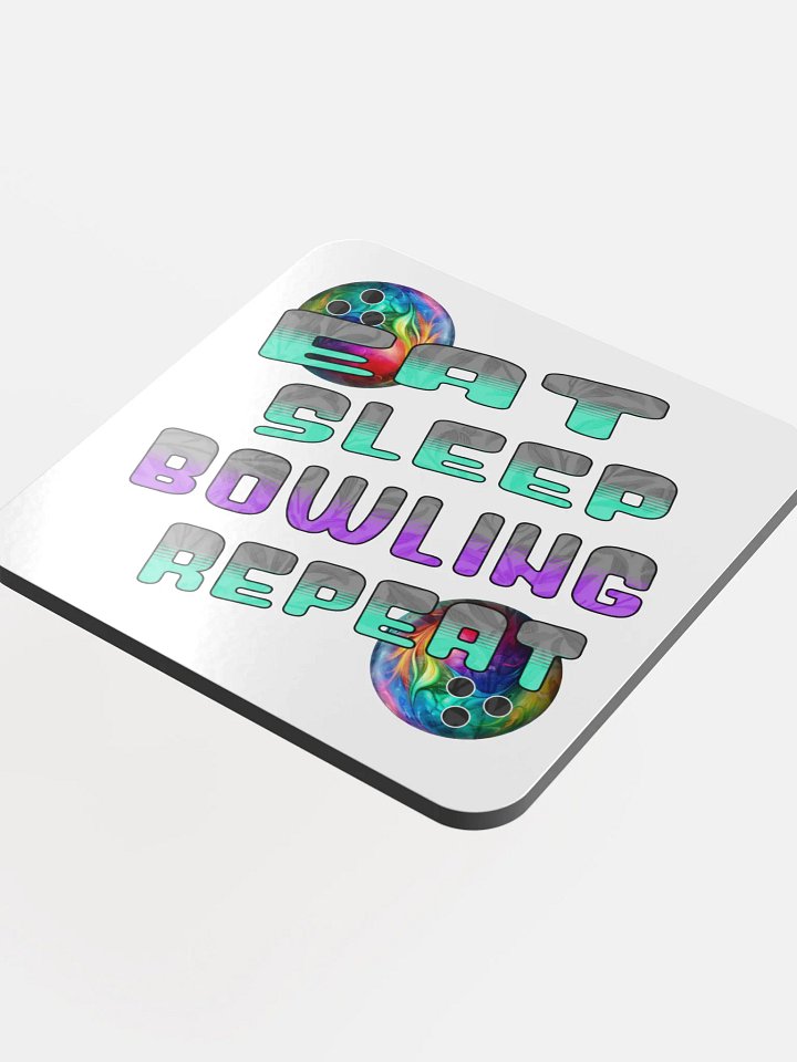Eat Sleep Bowling Repeat Angle Colorful Ball Coaster Set product image (1)