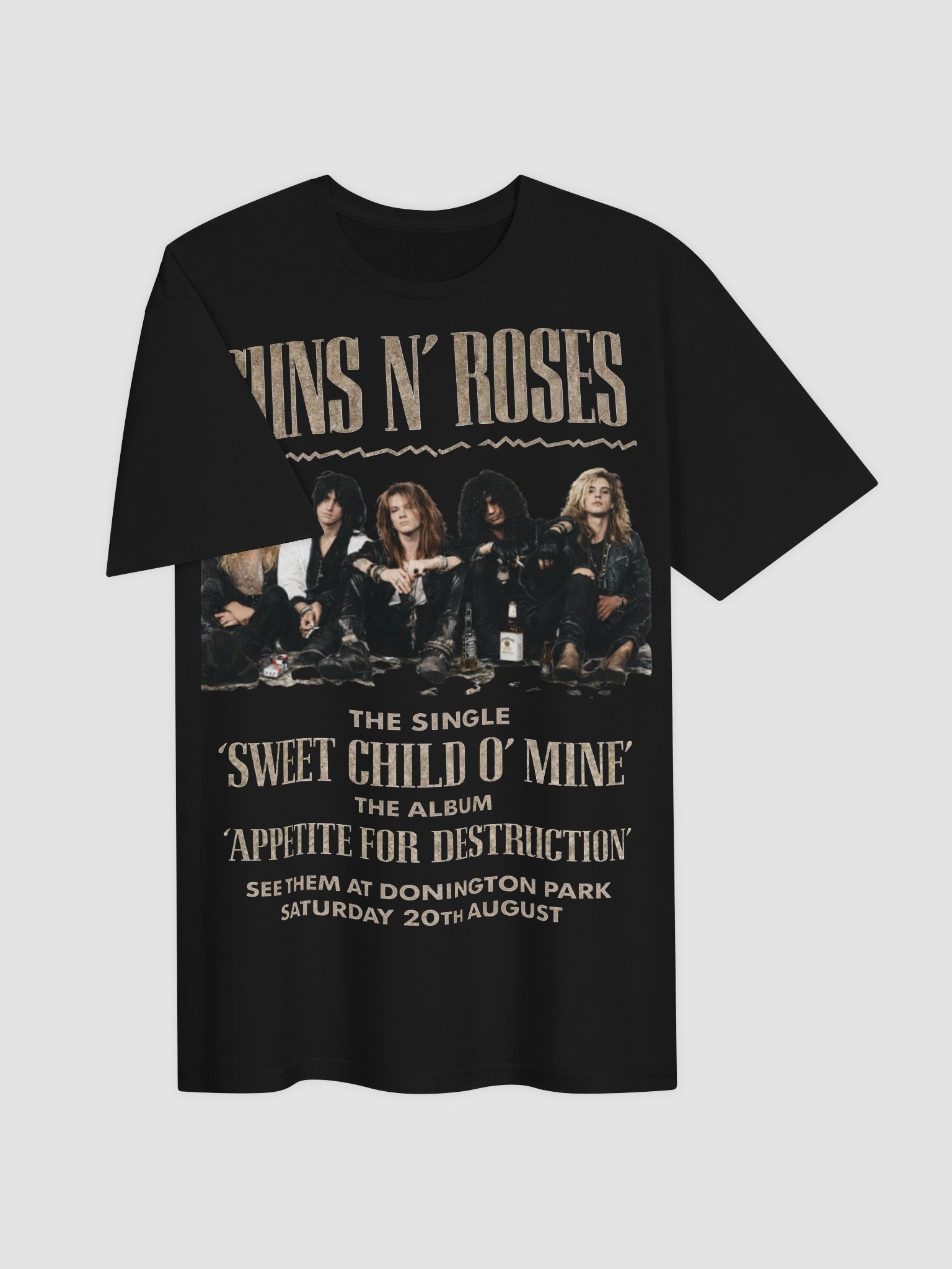 Guns N' Roses 1988 Donington Sweet Child O' Mine Promo Poster T-Shirt | Appetite for Destruction Vintage Band Photo Graphic Tee product image (19)