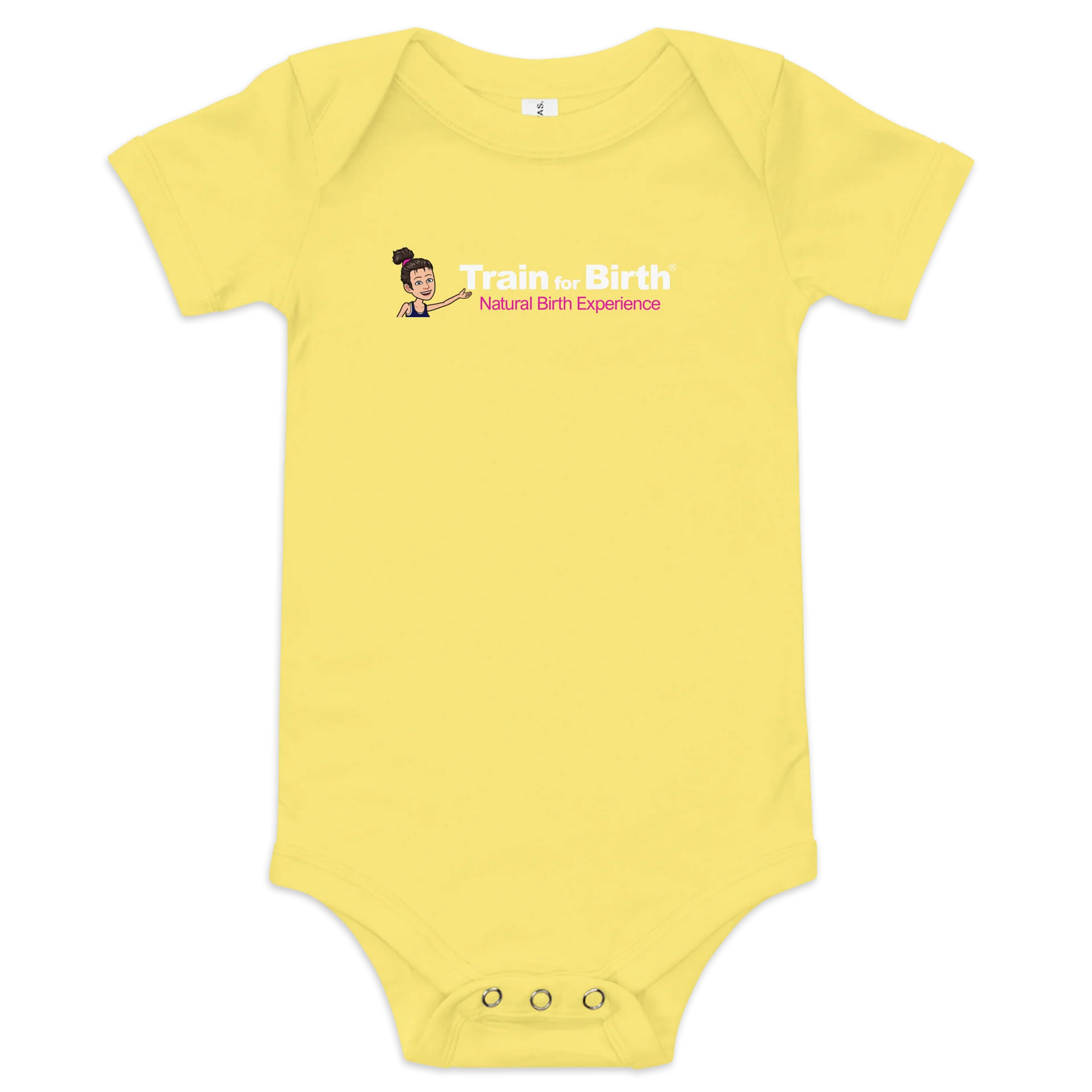 Train for Birth® Bella+Canvas Short Sleeve Yellow Baby Onesie product image (1)