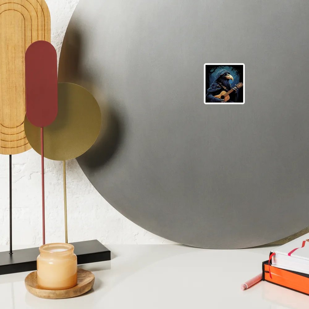 Premium Vinyl Magnet ⚫️ Crow Man's Guitar Groove product image (11)