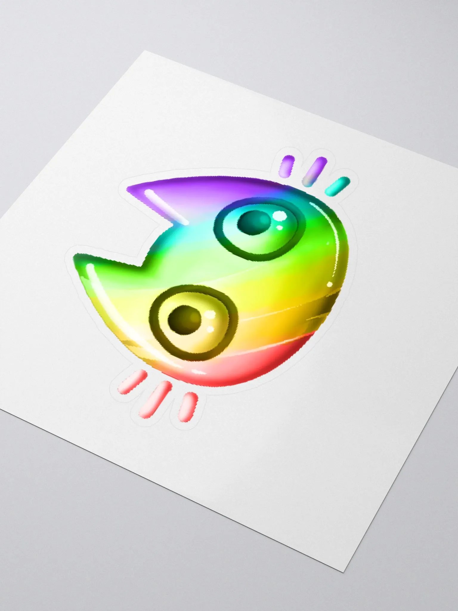 Rainbow Cat Face Sticker product image (1)