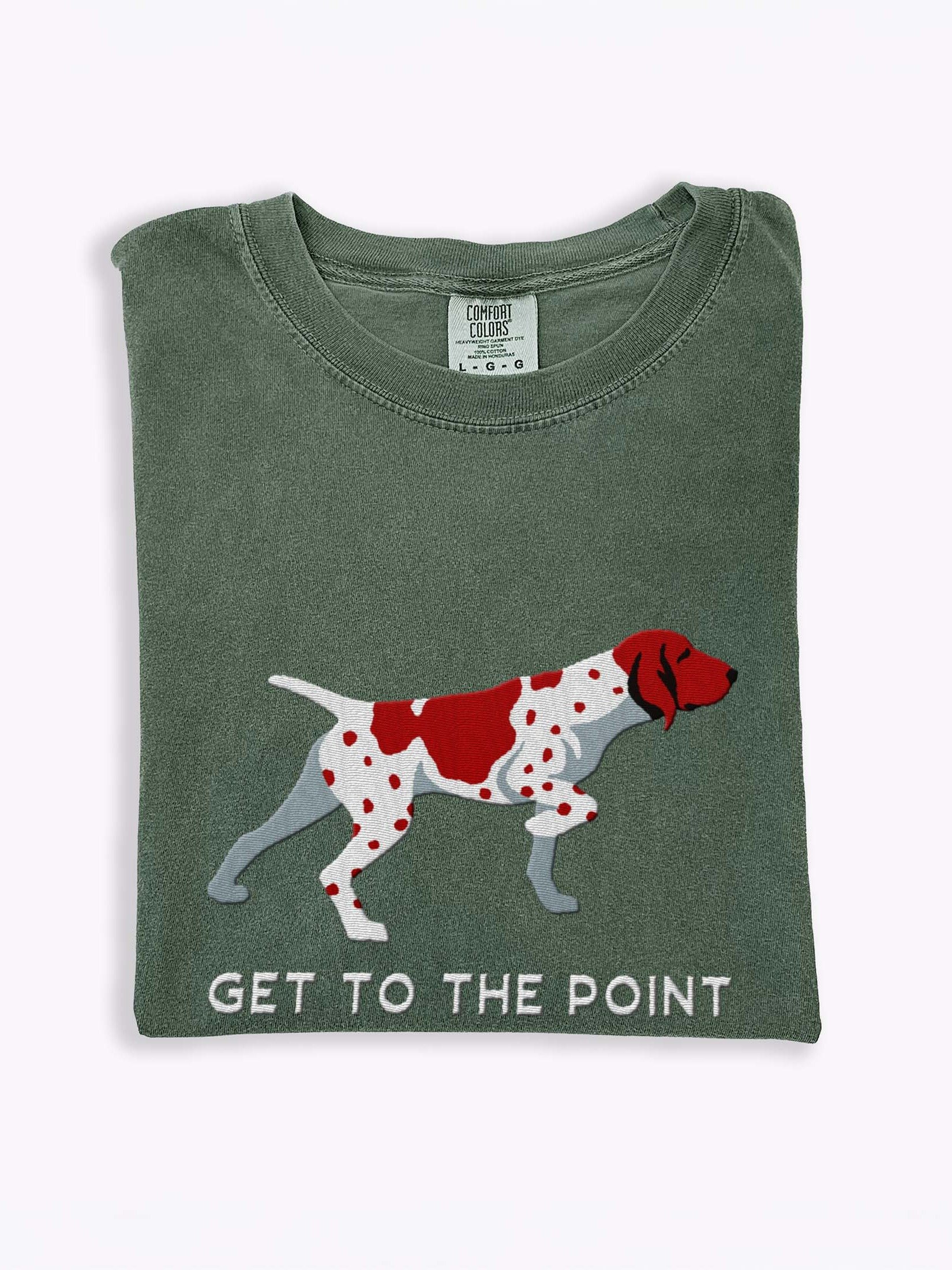 Get to the Point T-Shirt(Embroidered) of a Bracco Italiano(Liver) product image (1)