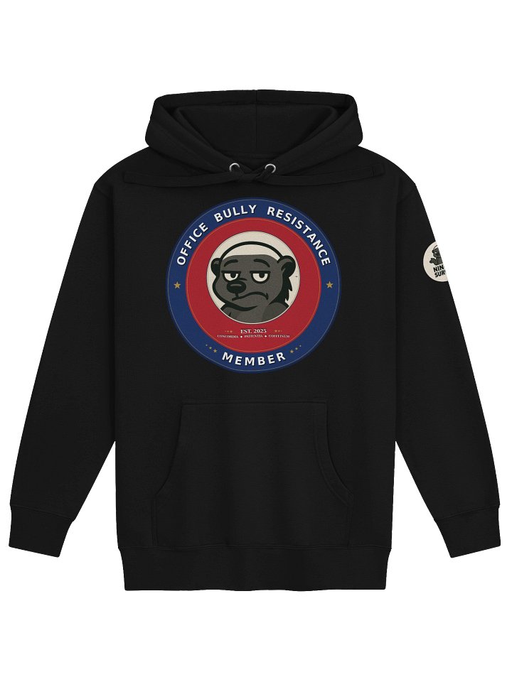 Office Bully Resistance Hoodie: Premium Vintage Pin Hoodie with Sleeve Badge product image (1)